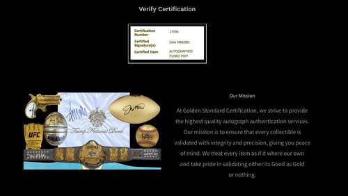 DAN MARINO Signed FUNKO POP #215 DOLPHINS Autograph w/ COA (GOLDEN) - Picture 4 of 4