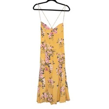 Reformation Juliette Dress Anjelica Yellow Floral Sweetheart Neckline SZ 6