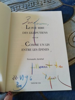 Fernando Arrabal Le Fou Rire Des Liliputiens Versand Unterschrift an Lucien Clergue 