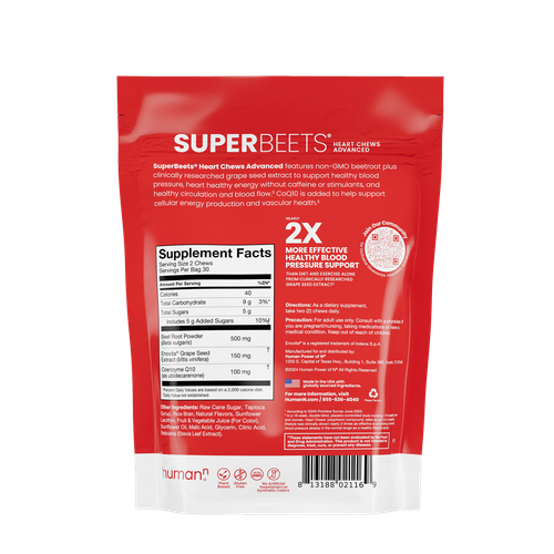 SuperBeets Advanced Heart Chews Blood Pressure Support - Acai Berry - Picture 2 of 4