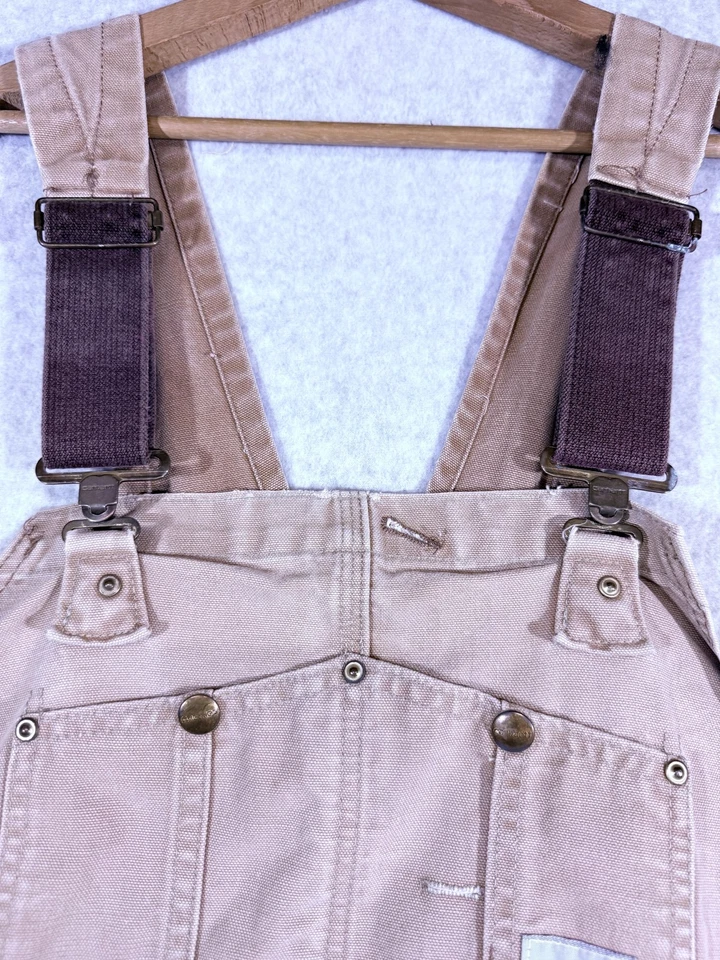 Carhartt Overalls Mens 54x30 Vintage R02 Duck Bib Quilt Lined Double Knee USA - Image 3 of 4