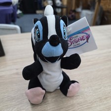 Disney Store Bambi FLOWER 6 Inch Mini Bean Bag Plush Toy Skunk Vintage New