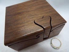Handcrafted Wood Anniversary Puzzle Box Secret Compartment Jewelry Stash Box