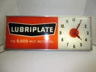 Vintage Lubriplate Motor Oil Clock/ Lighted Sign, 25½" X 10" X 3½"