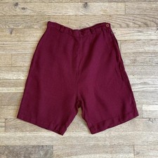 Vintage 50 s Maroon High Waisted Shorts Womens Side Zip