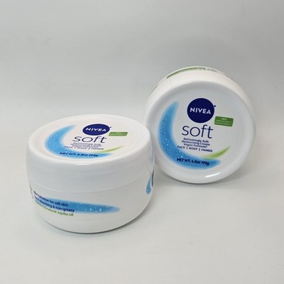 2 Nivea Soft Moisturizing Creme Refreshing Jojoba Oil & Vitamin E Formula 6.8 oz