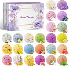 Advent Calendar 2026, 24 Different Natural Scents Bath Bombs Advent Calendar for