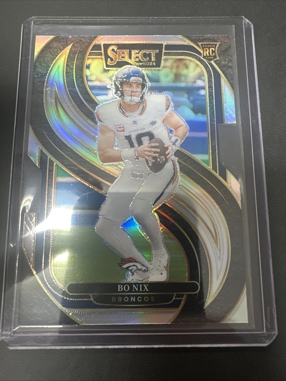 2024 Panini Select - Premier Level Bo Nix #117 Silver Prizm Die-Cut (RC) Broncos