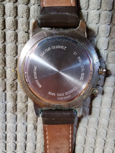 Bulova Caravelle Men's Navigator Watch Brown Leather Band Round Face Glow Hands - Picture 6 of 6
