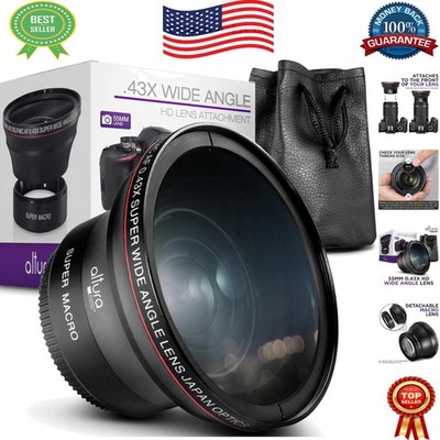 55MM HD 0.43x Wide Angle Lens with Built-In Macro for Creative Photography