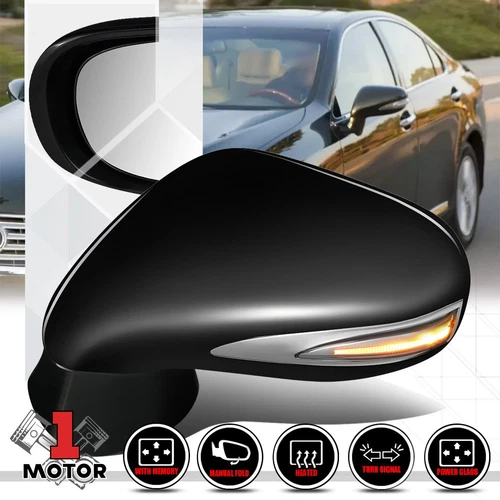 [Left]Driver Side Power+Heat Foldable Door Mirror w/Signal for 10-12 Lexus ES350