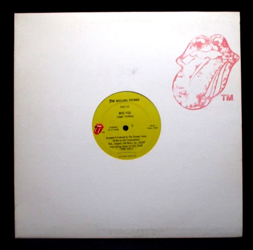 The Rolling Stones MISS YOU, 12" Single, 33 RPM, RS PROMO (1978) Never Played