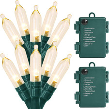 Outdoor String Lights Christmas Lights 50 LED Battery Operated String Lights Fai