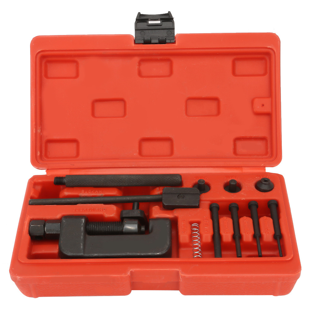 .Chain Breaker Splitter Link Riveter Riveting Repair Tool Set Kit For Motorcycle