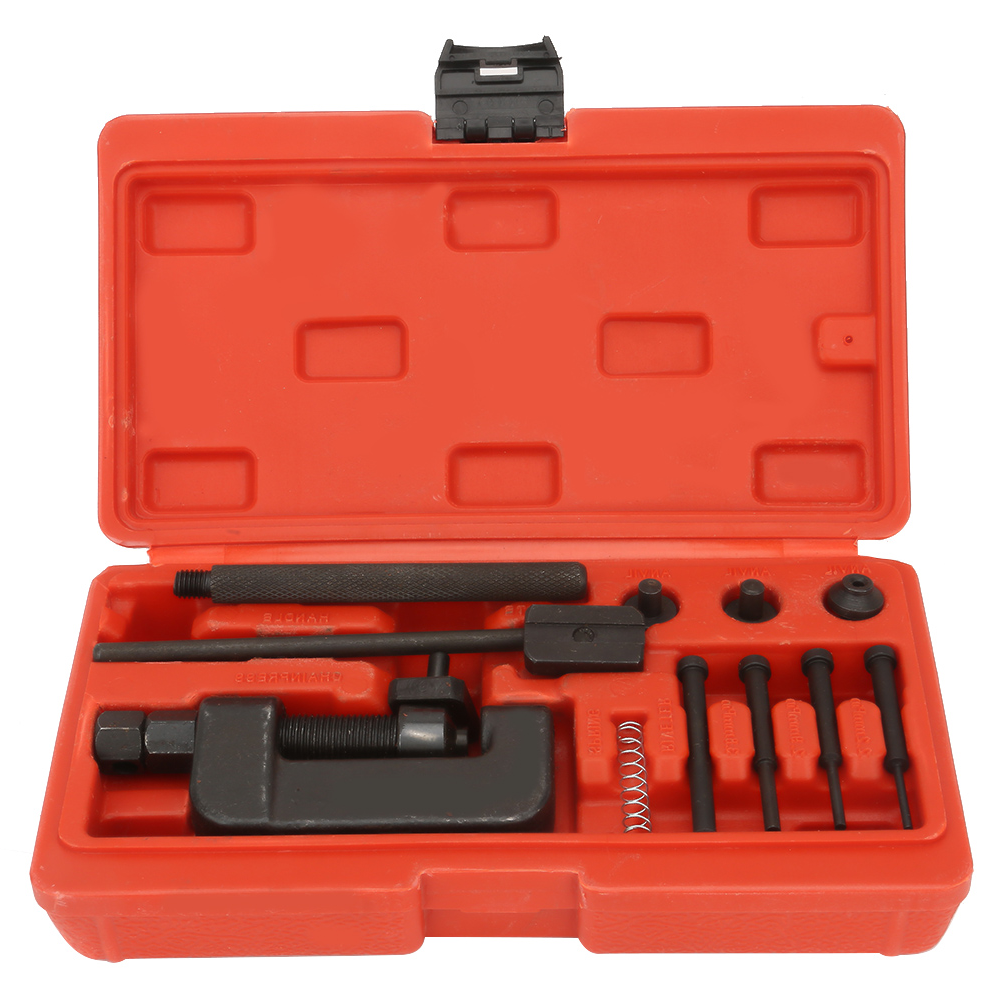 .Chain Breaker Splitter Link Riveter Riveting Repair Tool Set Kit For Motorcycle