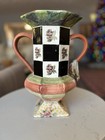 Ceramic decorative vase with handles by MacKenzie-Childs, Torquay collection — photo 1