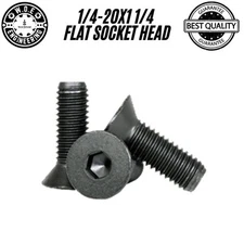 1/4-20 x 1-1/4" Flat Head Socket Cap Screws Grade 8 Steel Black Oxide Qty 50