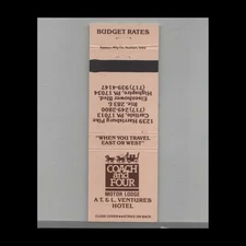 Matchbook Cover Coach And Four Motor Lodge Carlisle, PA