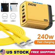 240W Supe Fast Charging USB Type C Wall Charger For Samsung iPhone Android Phone