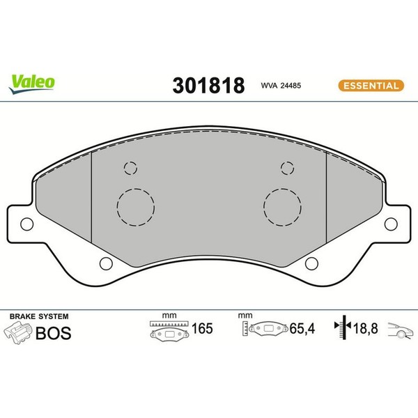 Valeo 301818 Bremsbelagsatz FüR Ford Transit Tourneo Fd Fb Fs Fz Fc Fa Fm Fn Ff-image