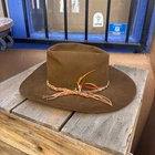 Vintage Stetson Western Cowboy Hat Brown Beaver Sheplers fern18