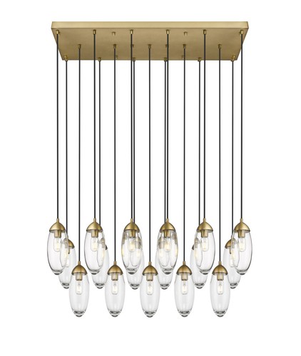 Z-Lite 651P-17L Arden 17 Light 42"W Suspension Linear Pendant - Brass