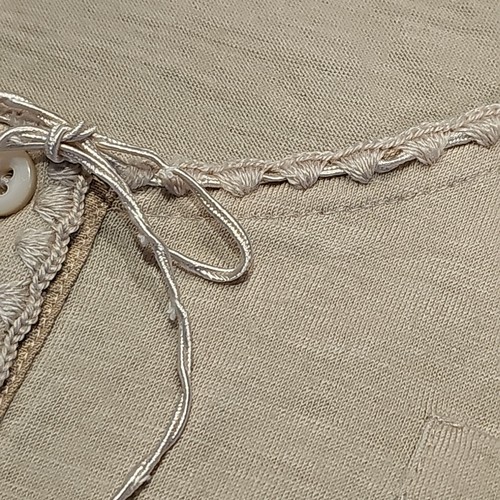 Top camicia donna Prada M lana panna tessuto maglia manica corta Henley designer usato in ottime condizioni - Foto 4 di 18