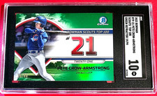 PETE CROW-ARMSTRONG RC SGC 10 2023 Bowman Scouts' Top 100 Green Ref.