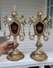 + A Pair of Monumental Papal Reliquaries with relics of St. Peter and St. Paul +