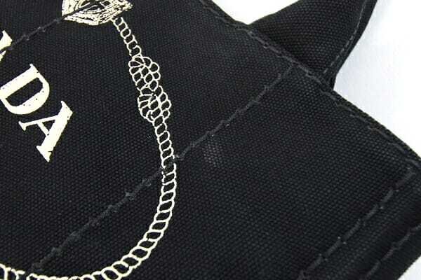 Prada 2WAY Handbag Canapa 1BG439 Black Canvas Used Shoulder Crossbody Stripe Log thumbnail 5