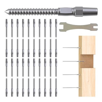 Riayer 20 Pair Cable Railing Kit, Invisible Crimp Fitting Cable Railing Hardw...