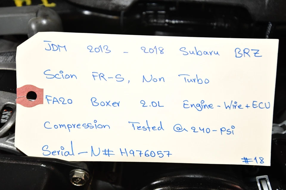 JDM 2013-2018 Subaru BRZ Scion FR-S Boxer FA20 no turbo 2,0 L Foto 3 de 4