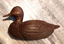 Vintage Red Mill MFG Duck Decoy | Hand Carved 7.5" Classic Stately Decor Mancave