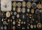 Vintage 43 Piece Gold And Silver Tone Lady Cameo Costume Jewelry Variety Lot