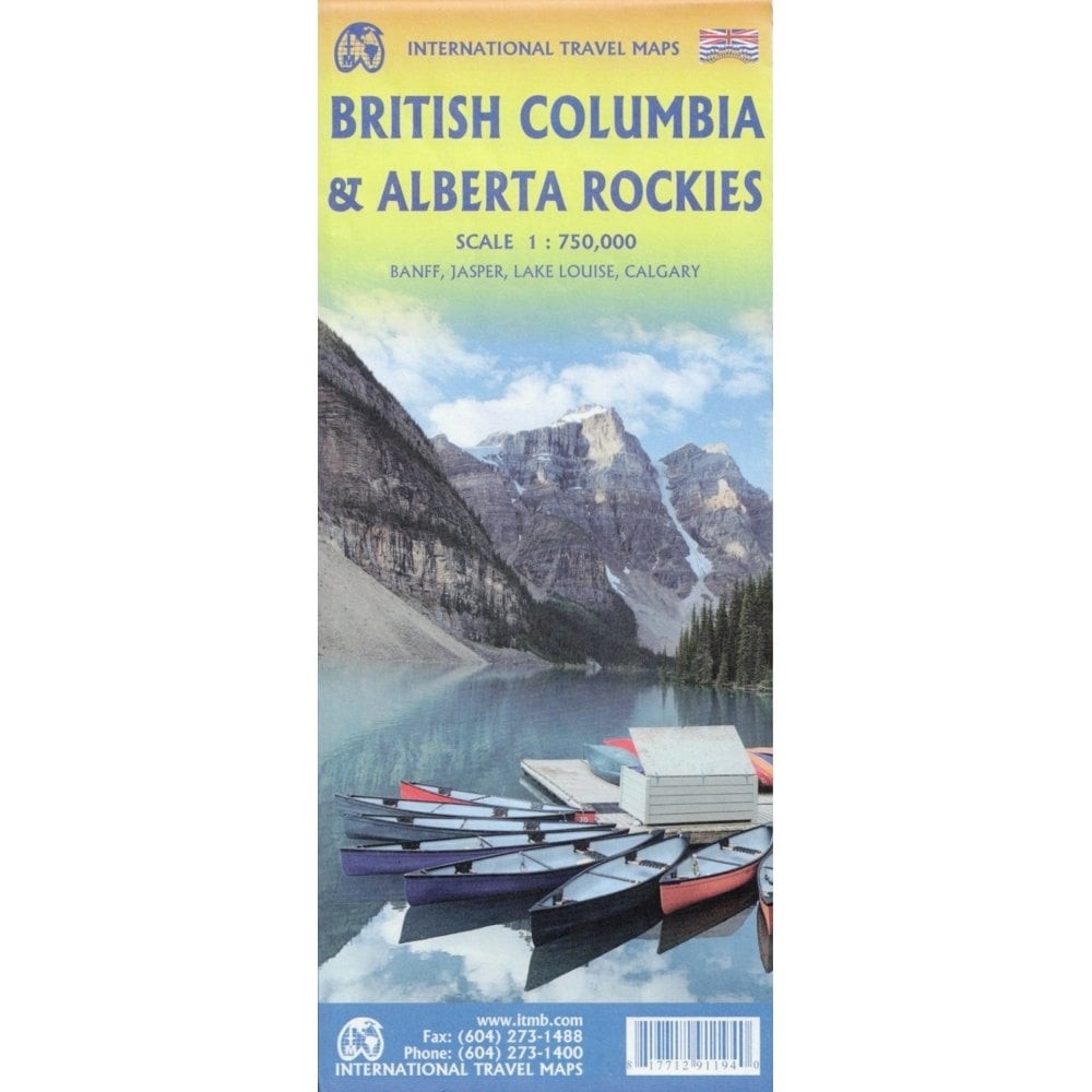 Canada British Columbia & Alberta Rockies ITMB Travel Map 1:750k street plans
