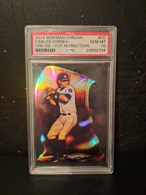 Carlos Correa PSA 10 Fire Die Cut Refractor 2014 Bowman Chrome Houston Astros