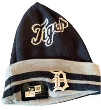 Detroit Tigers New Era Navy & White Winter Knit, Cuffed, Lined Beanie Hat Cap