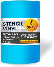 Frisco Craft Stencil Vinyl Masking Film - Compatible 12 x 30', Blue 