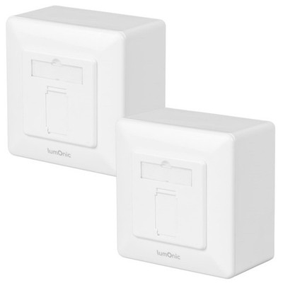 2er Set Netzwerkdose Aufputz CAT7, 1-Port RJ45, ohne Stemmen nachrüsten, LSA-Mon