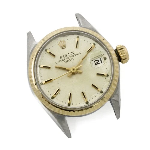 Ladies' Rolex Date Ref.#6517 Watch Head 24mm Silver Dial Two-Tone W251830-1