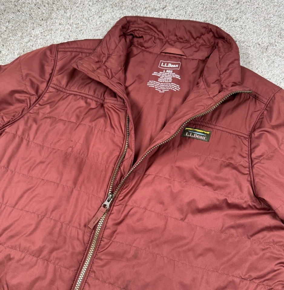 LL Bean Puffer Jacket Insulated Packable Winter Coat Full Zip Mens Large - Read - Image 3 of 4