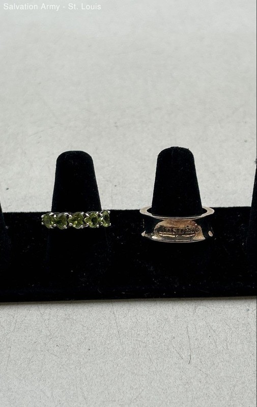 Womens 925 Silver Engraving CM Celebrating 20 Years Rings Lot Of 2 14.28 Grams