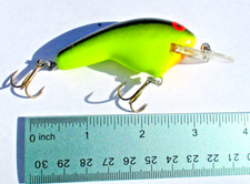 1ct BLACK CHART 3" Flat CRANKBAIT 3/8oz Balsa Wood Bass Fishing Baits Round Bill