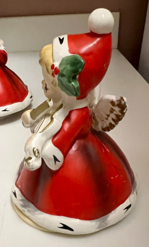 Vintage Napco Christmas Angel Music Boxes – Harp & Violin – “Silent Night” READ - Picture 8 of 15
