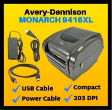 Avery Dennison Monarch 9416XL Direct Thermal Label Printer w/ Power & USB Cable!