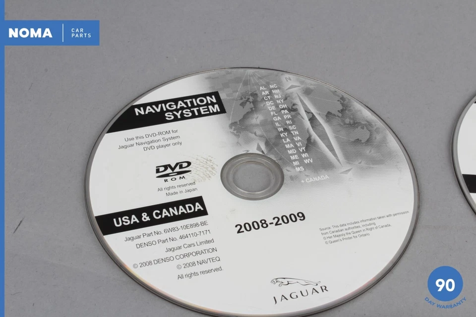 08-09 Jaguar XF XFR X250 Navigation System Disc DVD USA Canada 6W8310E898BE OEM - Image 4 of 4