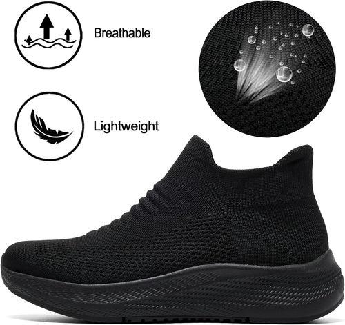 Women's Lightweight Breathable Slip-On Walking Shoes - Non-Slip Casual Sneakers - Picture 3 of 7