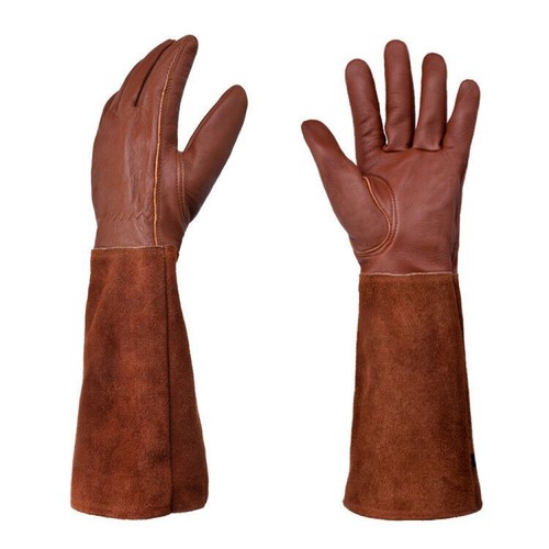 Long Leather Garden Gloves Rose Pruning Thorn Proof Gardening Protective Sleeve - Picture 6 of 16