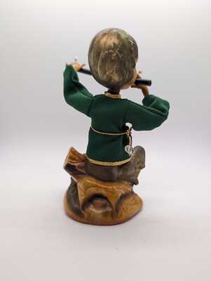 Vintage Tilso Golden Fantasy Elf Pixie Figurine Playing