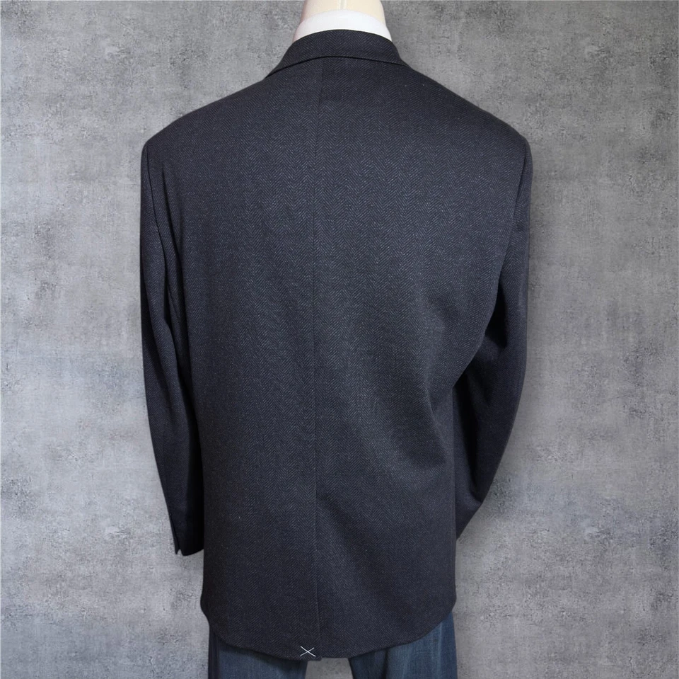 Blazer MICHAEL KORS Hombre 48L Azul Marino Espiga Abrigo Deportivo Chaqueta Dos Botones Foto 3 de 4